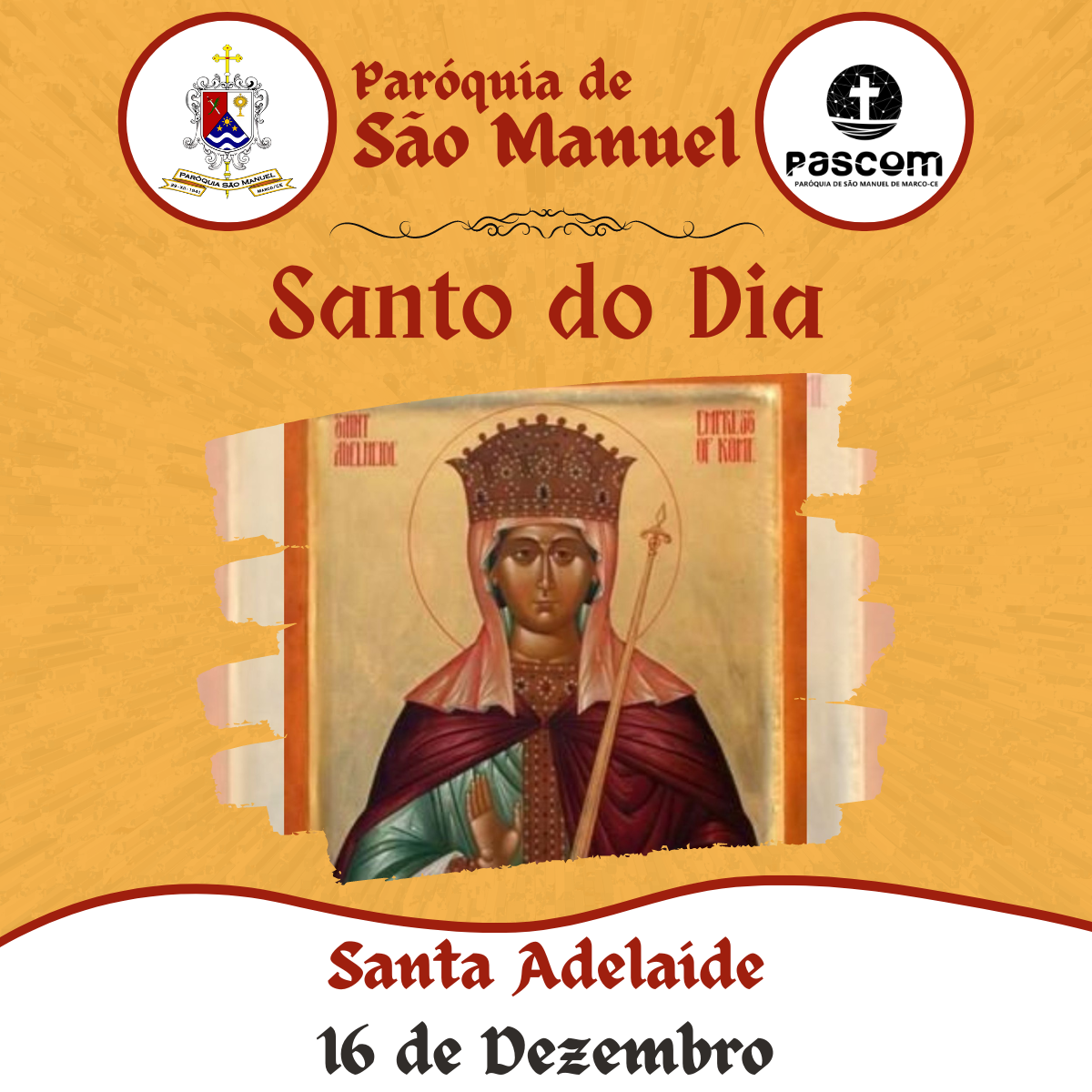 Santa Adelaide. Créditos: Paróquia de São Manuel