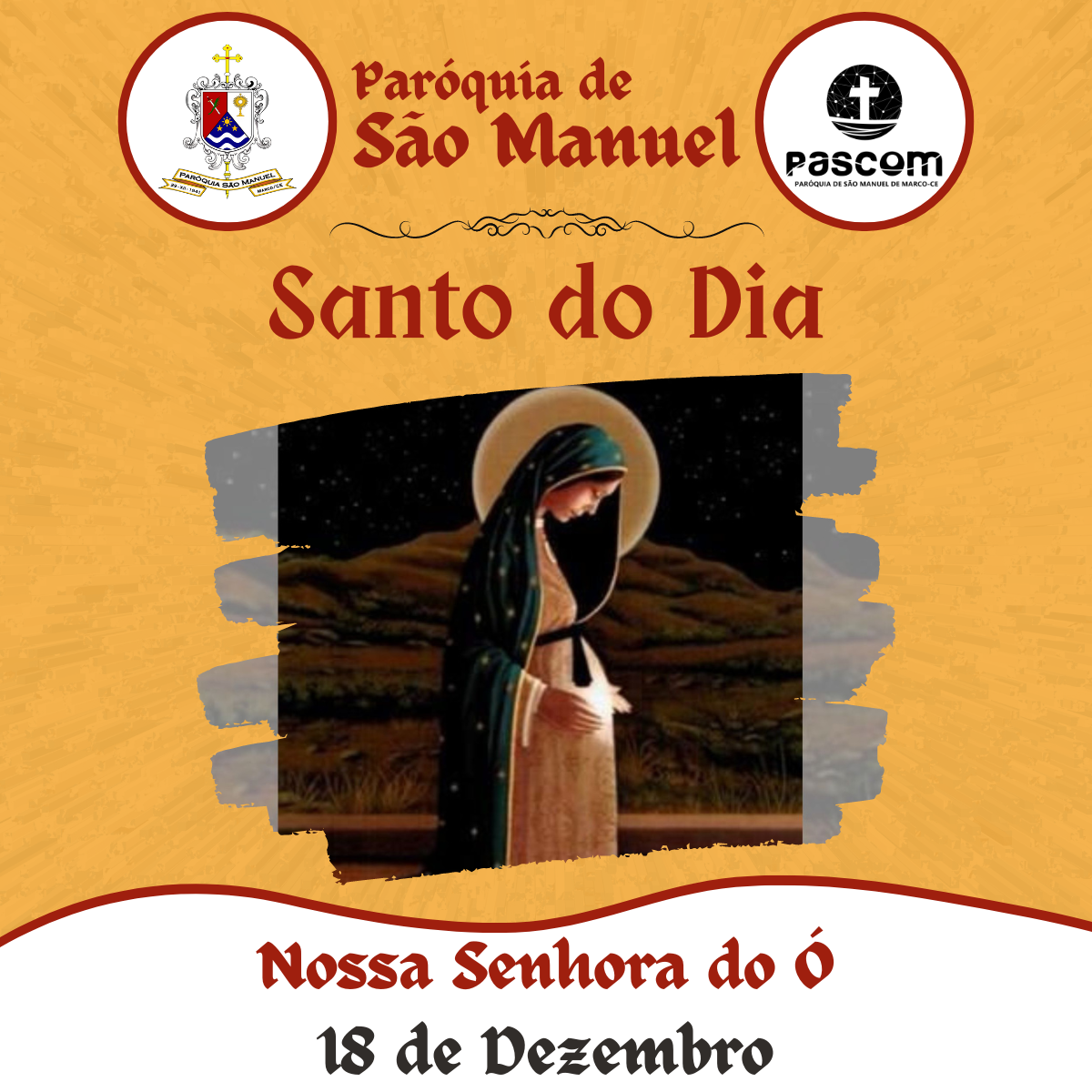 Nossa Senhora do Ó. Créditos: Paróquia de São Manuel