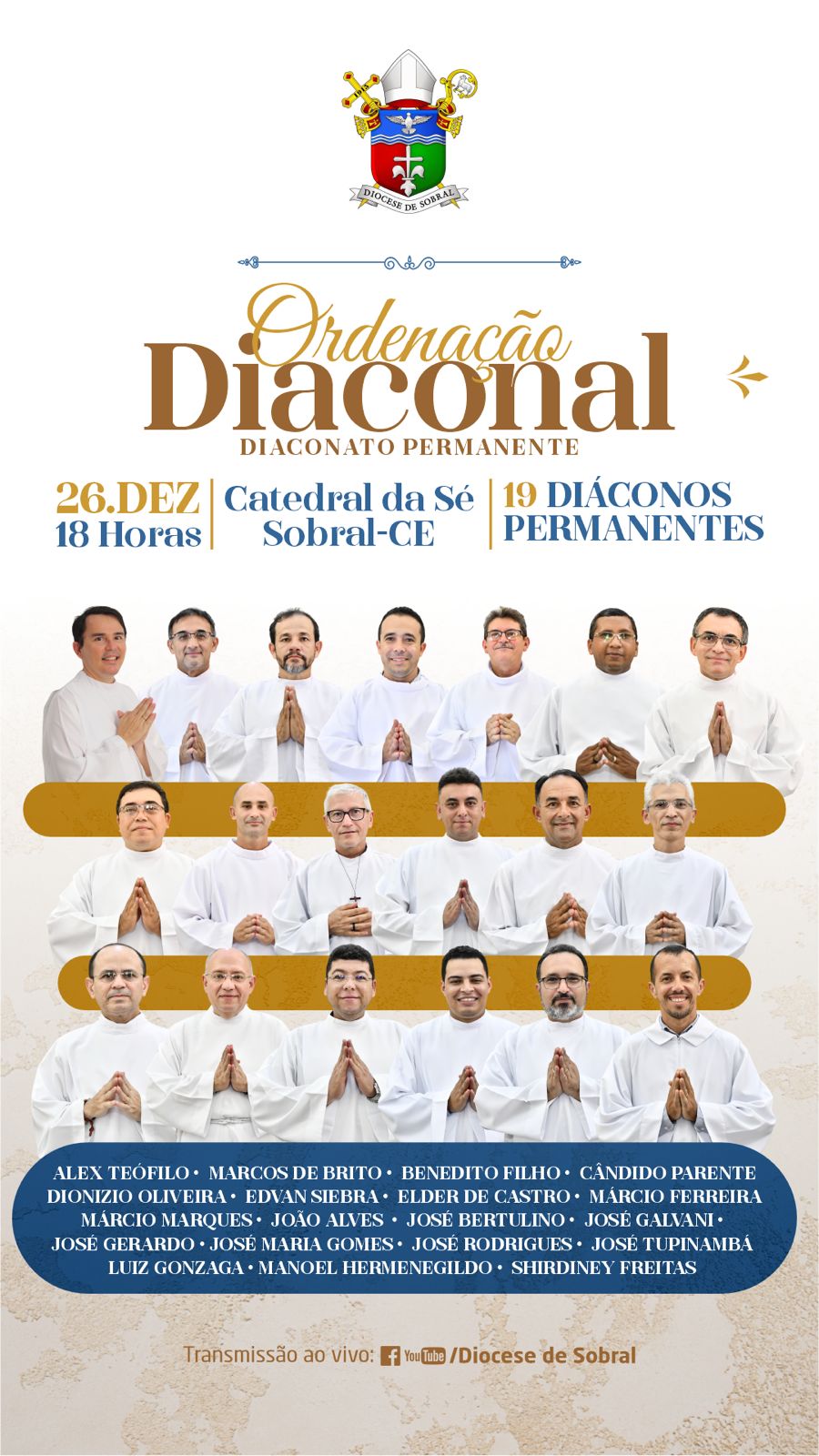 Ordenação Diáconos Permanentes. Créditos: Diocese de Sobral