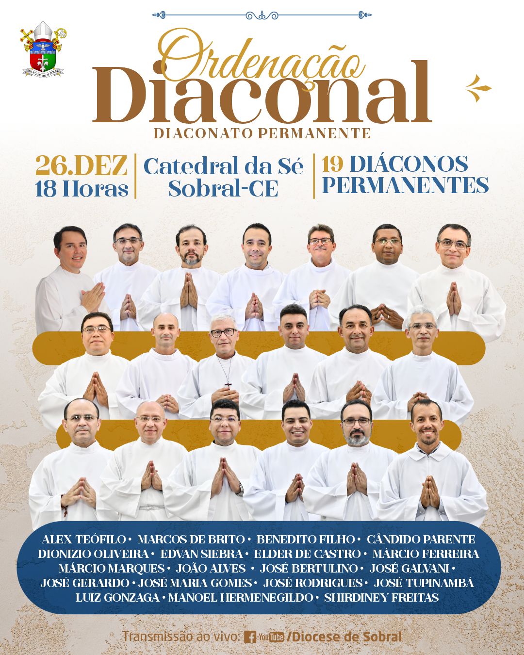 Ordenação Diaconal na Diocese de Sobral. Créditos: Diocese de Sobral