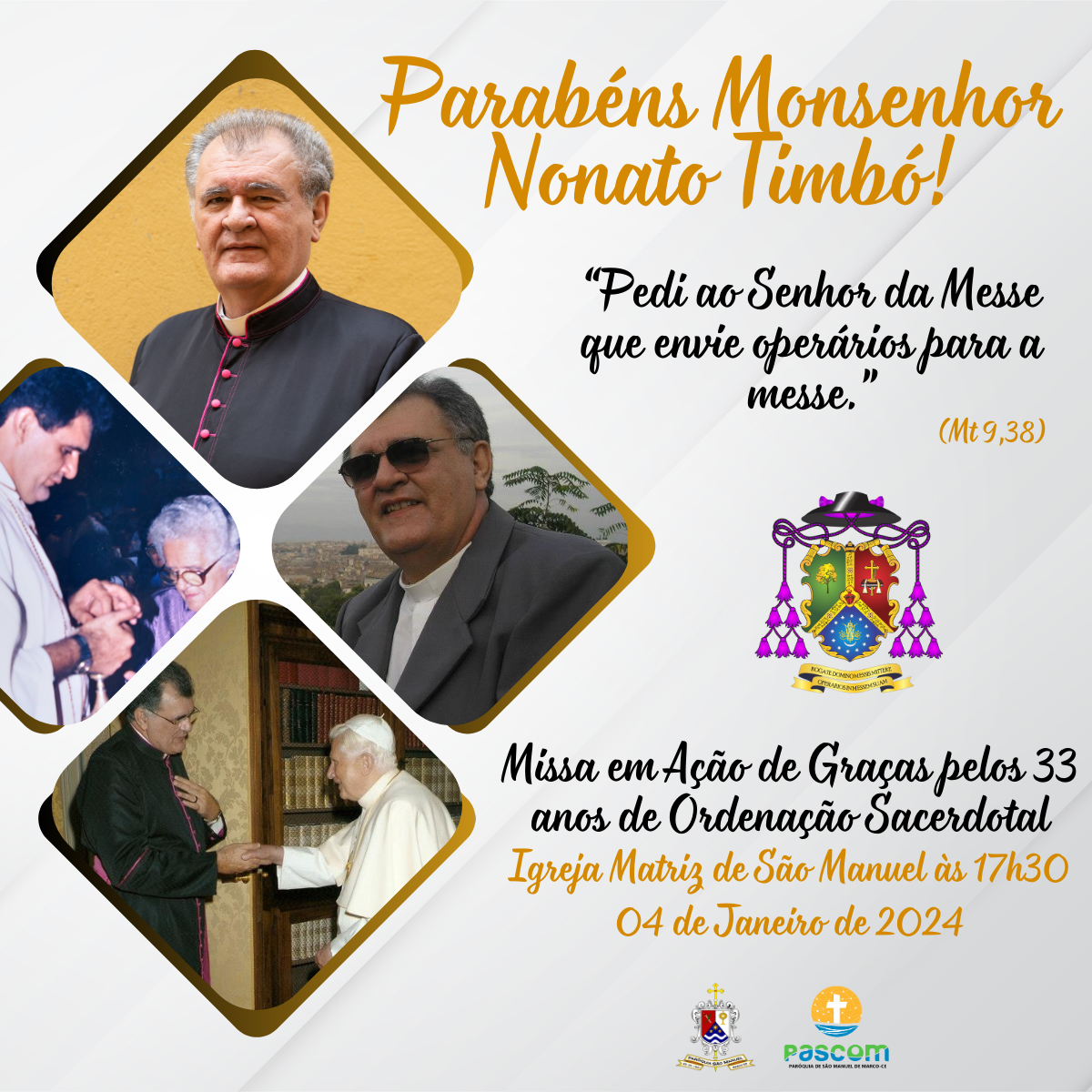 Aniversário Sacerdotal Mons. Nonato Timbó. Créditos: Paróquia de São Manuel