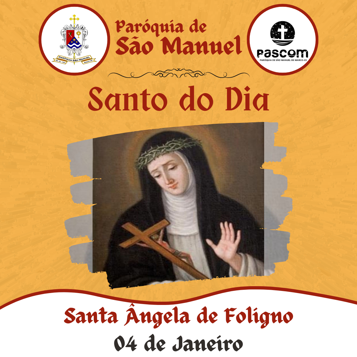 Santa Ângela de Foligno. Créditos: Paróquia de São Manuel