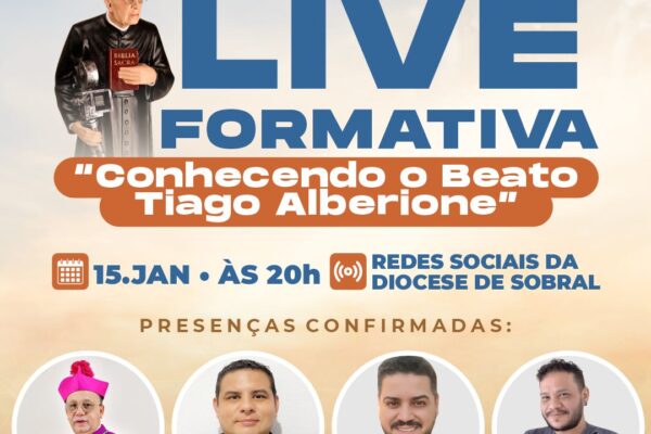 Live formativa sobre o Beato Tiago Alberione. Créditos: Diocese de Sobral