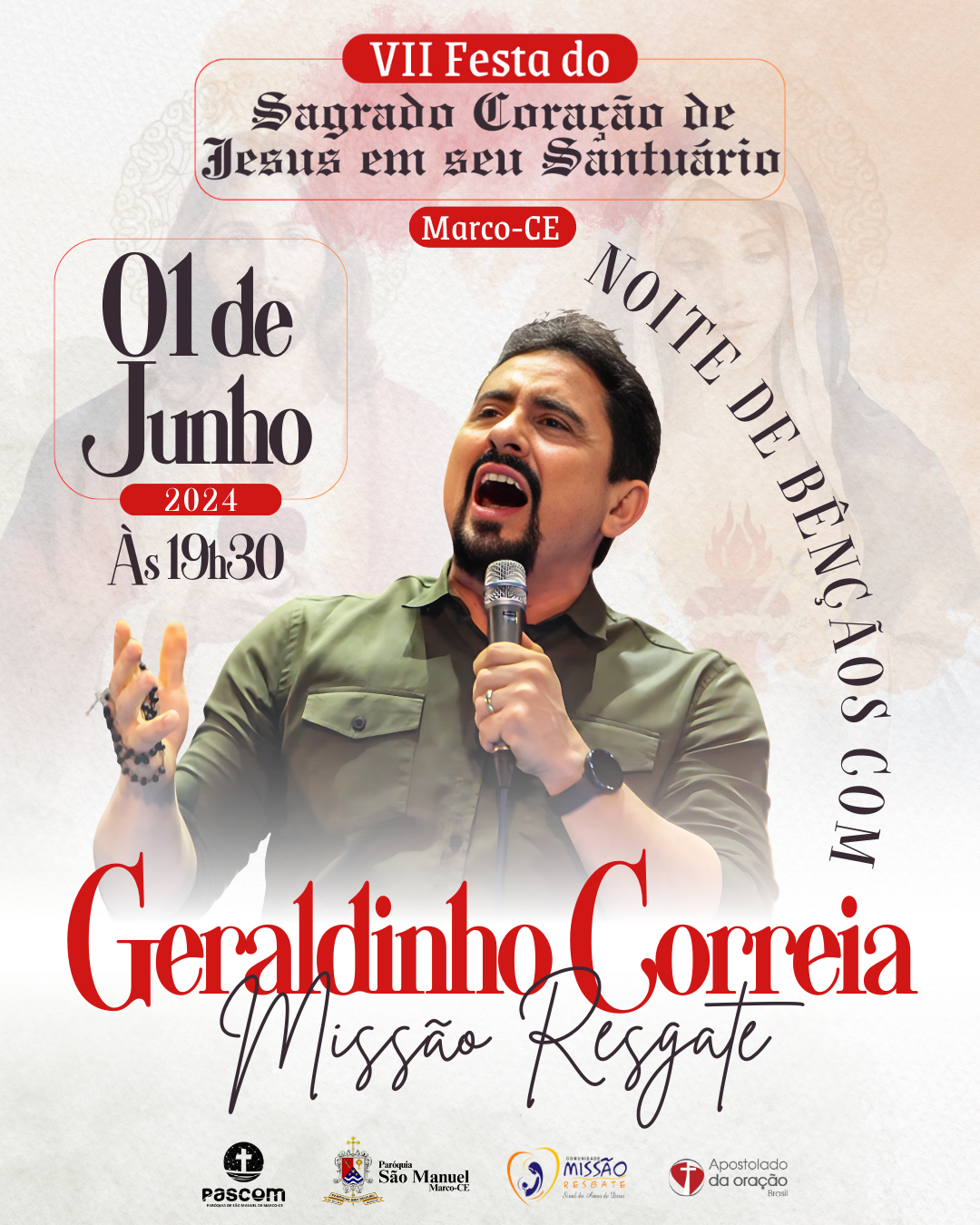 Show Noite de Bênçãos com Geraldinho Correia. Créditos: Paróquia de São Manuel