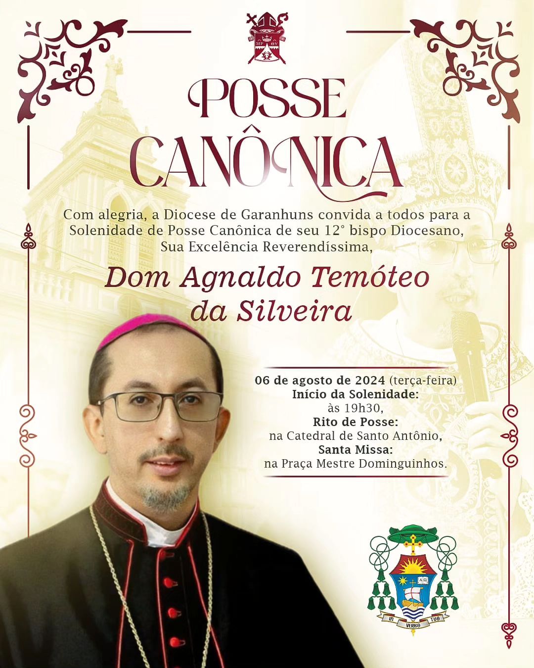 Dom Agnaldo Temóteo, bispo eleito para a Diocese de Garanhuns. Créditos: Diocese de Garanhuns