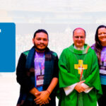 Alex, Janaína e Kayser com Dom Valdir, no 8º Encontro Nacional. Créditos: PASCOM Brasil