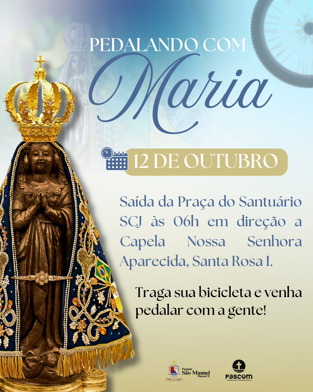 Pedalando com Maria. Créditos: Paróquia de São Manuel