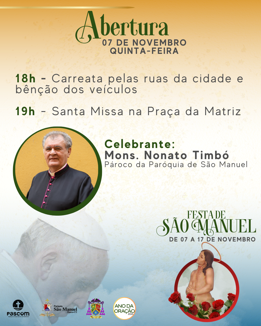 Abertura da Festa de São Manuel. Créditos: Paróquia de São Manuel