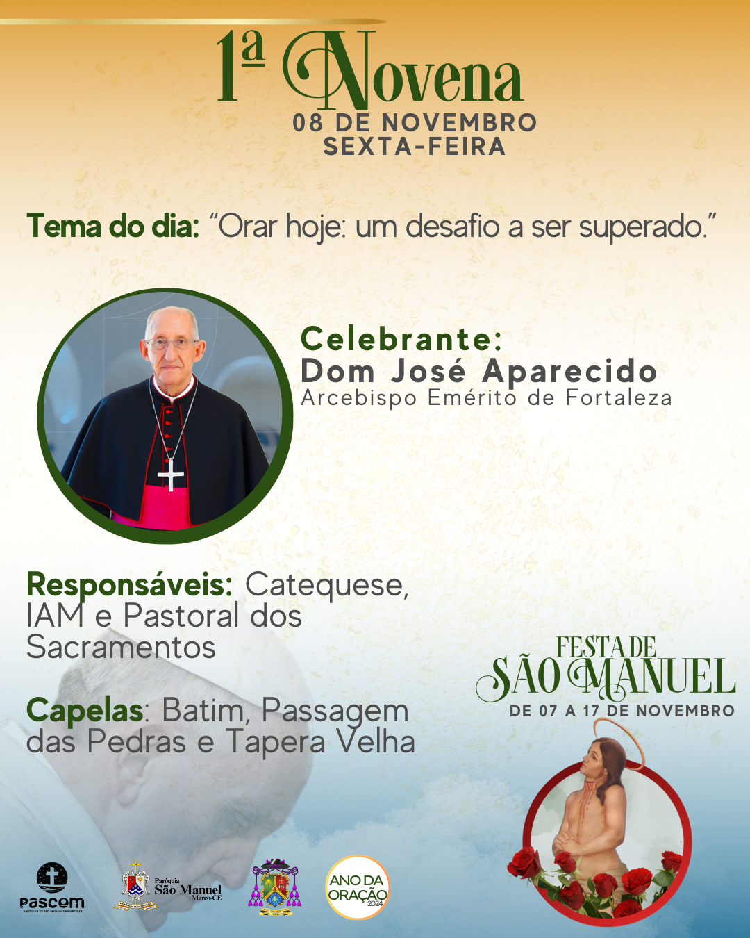 1° Novena da Festa de São Manuel 2024. Créditos: Paróquia de São Manuel