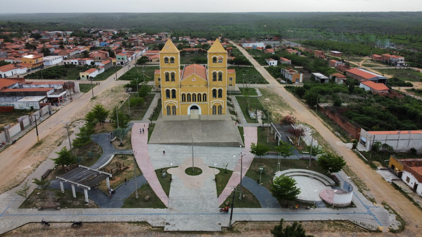 Vista aérea do Santuário Sagrado Coração de Jesus. Créditos: Paróquia de São Manuel