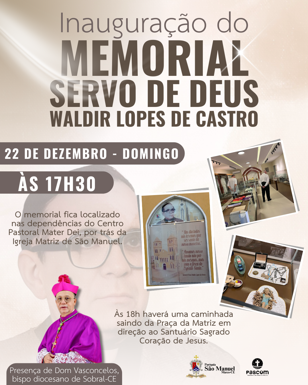 Inauguração Memorial do Servo de Deus Waldir. Créditos: Paróquia de São Manuel