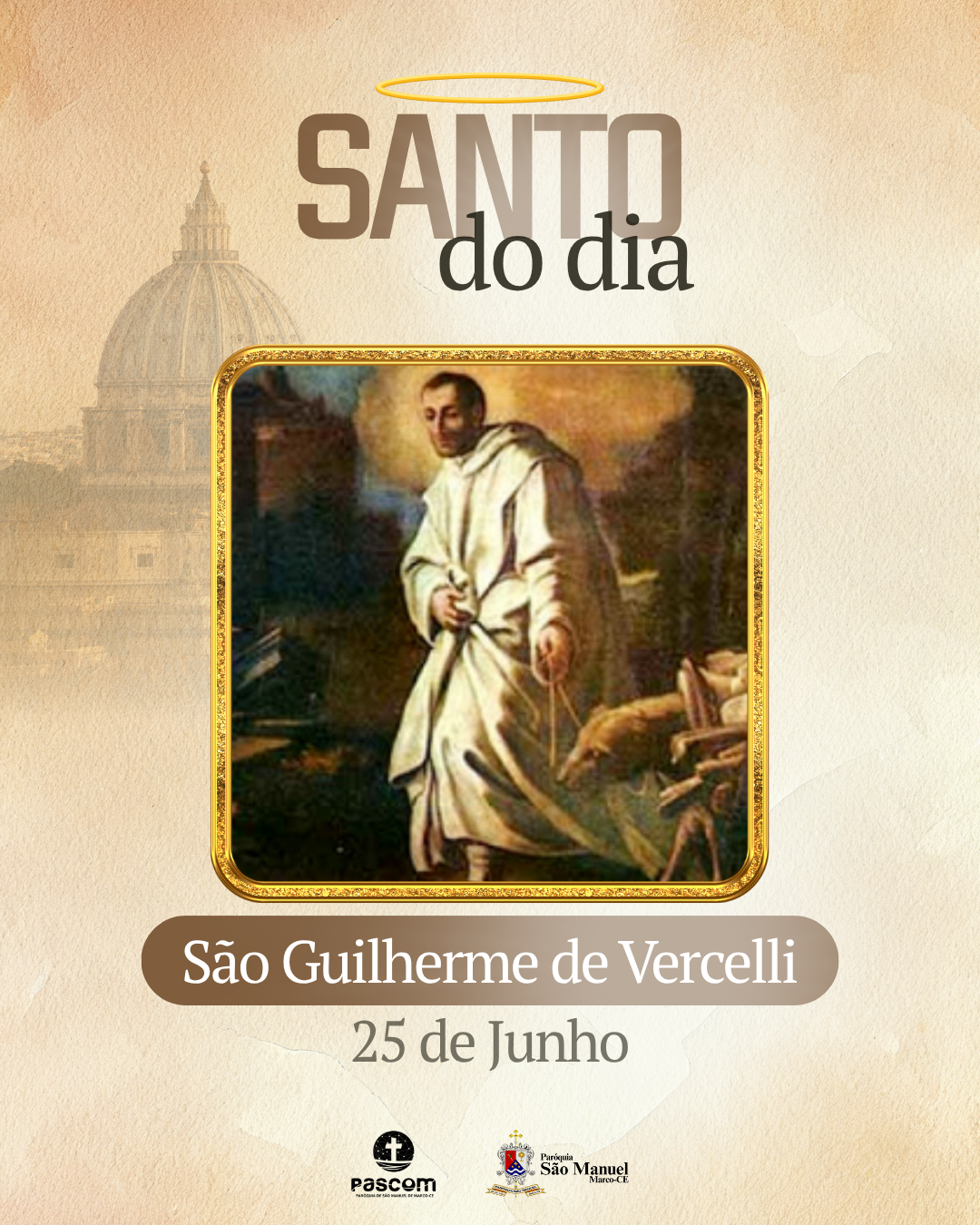 São Guilherme de Vercelli. Créditos: Paróquia de São Manuel