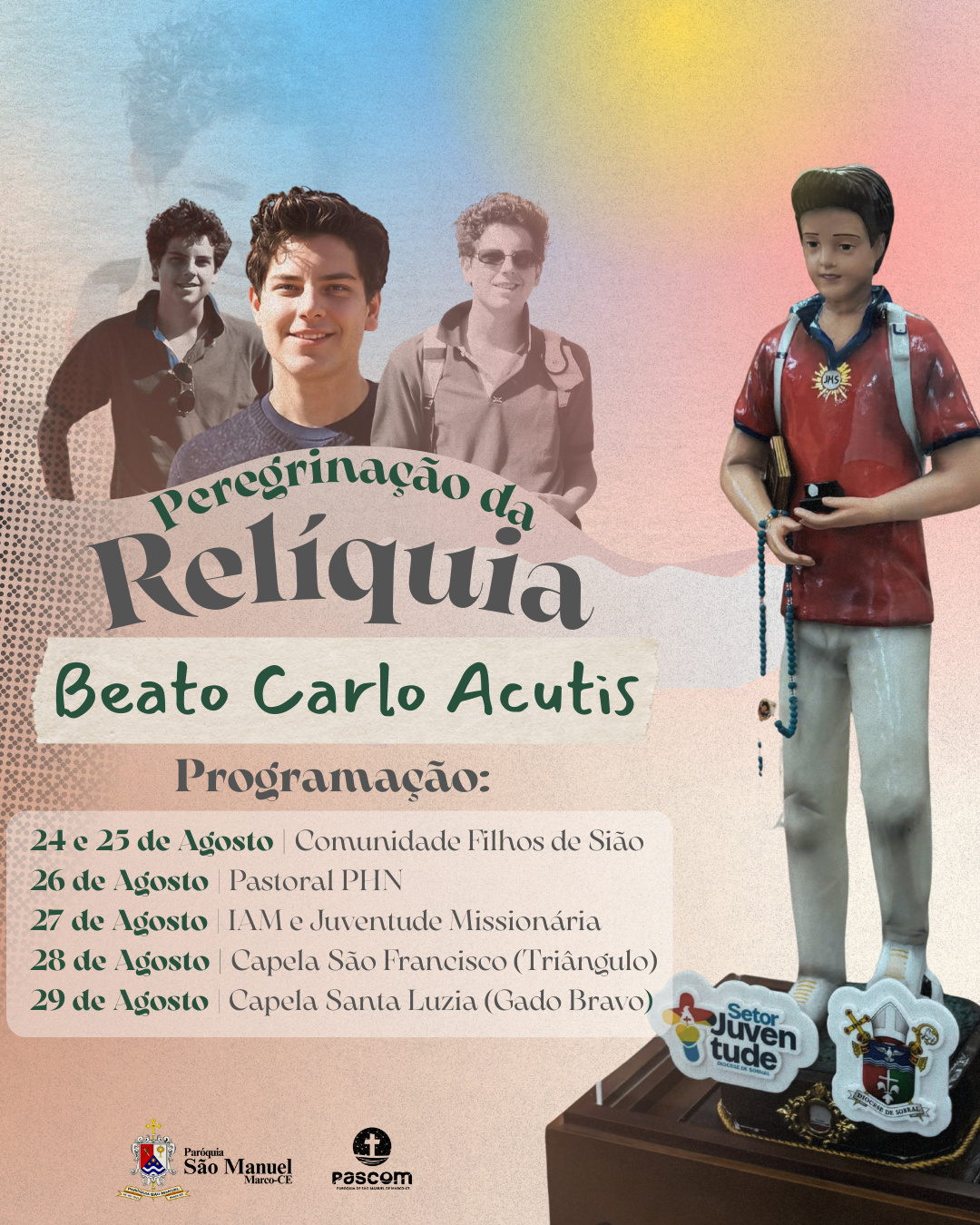 Peregrinação da Relíquia do Beato Carlo Acutis. Créditos: Paróquia de São Manuel