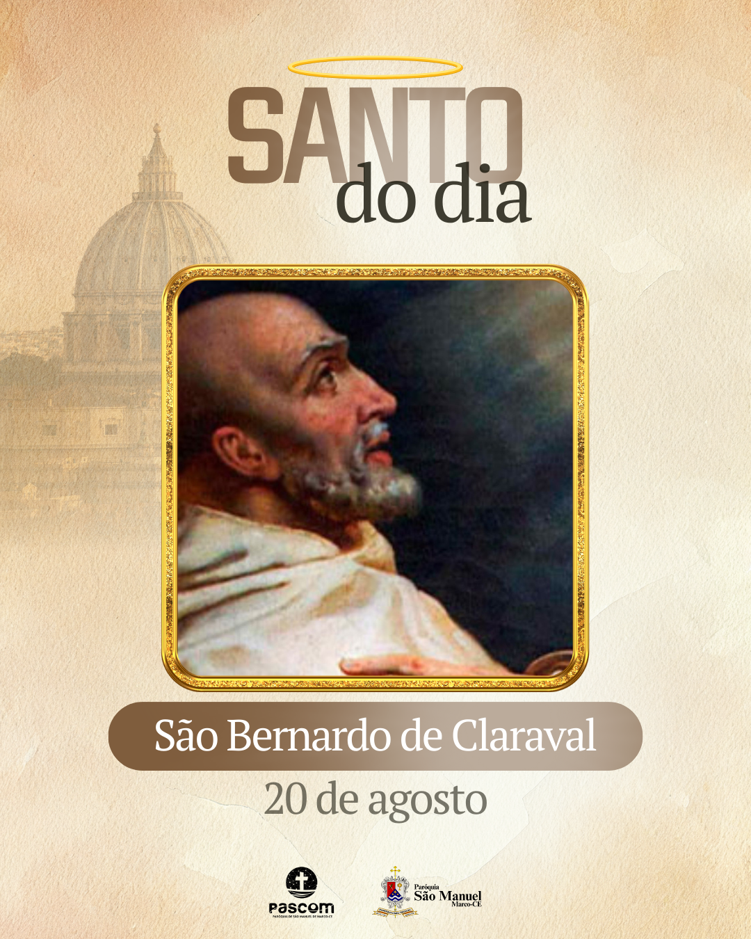 São Bernardo de Claraval. Créditos: Paróquia de São Manuel