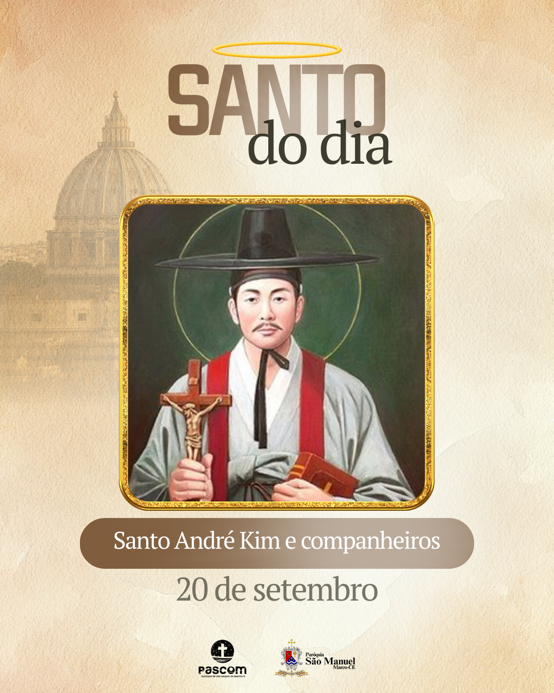 Santo André Kim e companheiros. Créditos: Paróquia de São Manuel