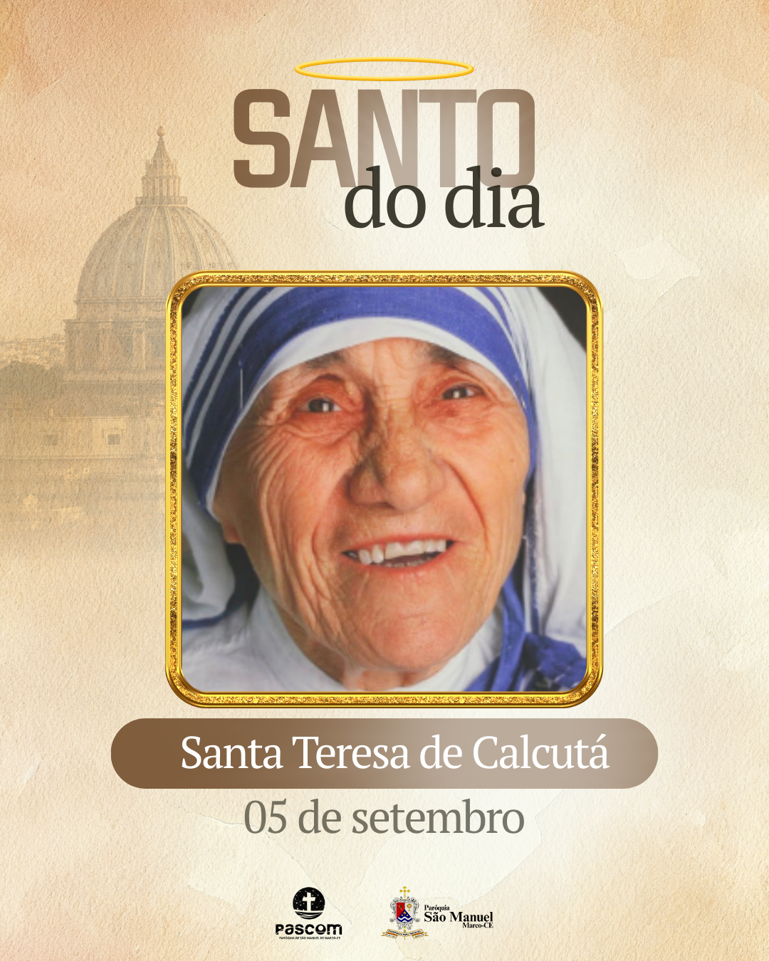 Santa Teresa de Calcutá. Créditos: Paróquia de São Manuel