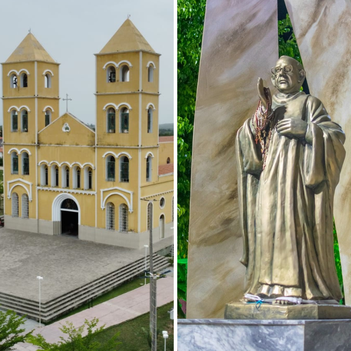 Santuário Sagrado Coração de Jesus e Estátua do Servo de Deus Waldir Lopes de Castro podem entrar na Rota do Turismo Religioso do Ceará. Créditos: Paróquia de São Manuel