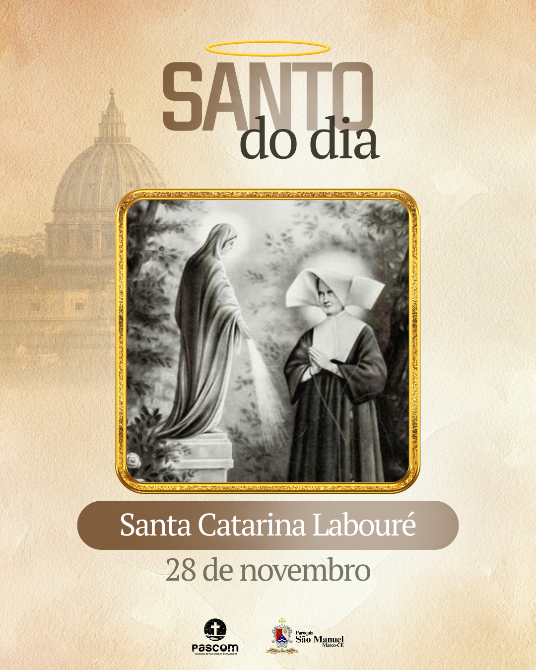 Santa Catarina Labouré. Créditos: Paróquia de São Manuel