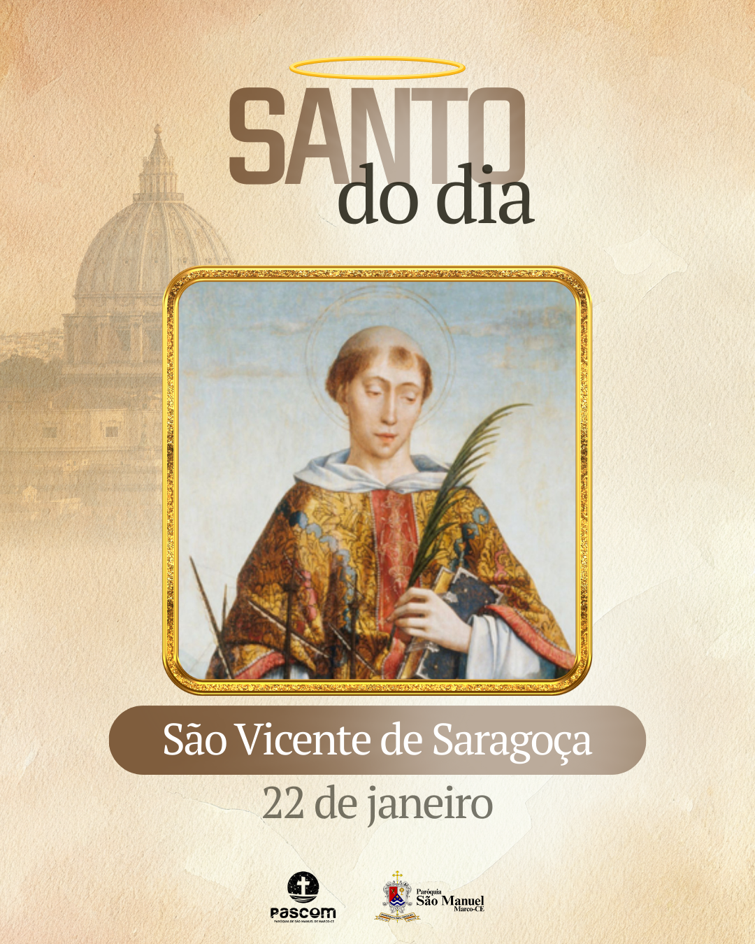 São Vicente de Saragoça. Créditos: Paróquia de São Manuel