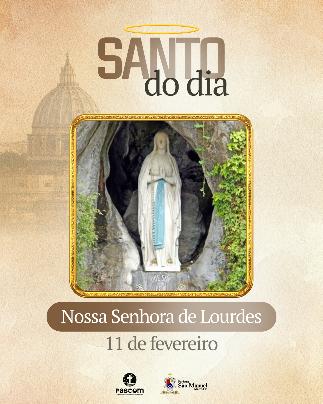 Nossa Senhora de Lourdes. Créditos: Paróquia de São Manuel