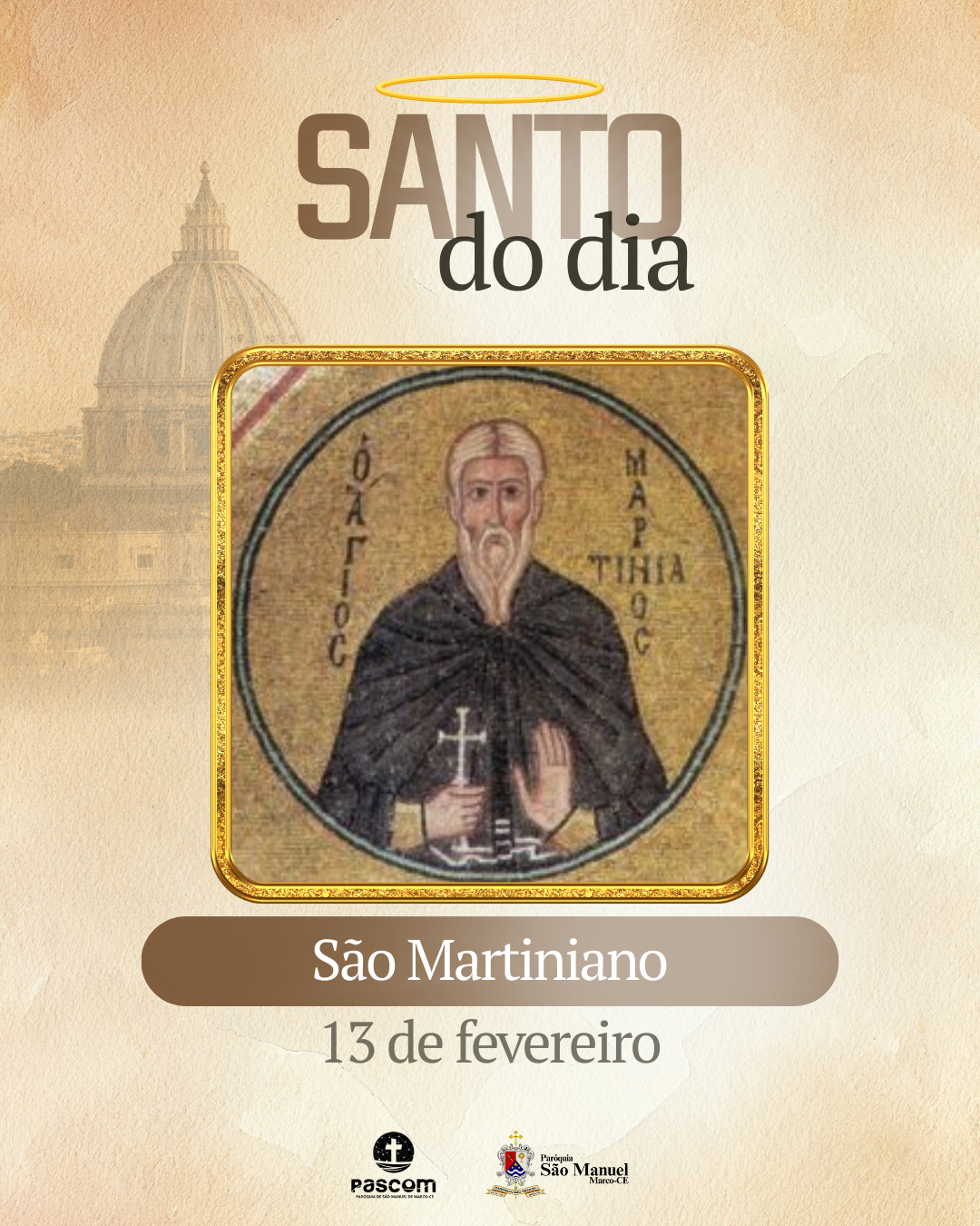 São Martiniano. Créditos: Paróquia de São Manuel