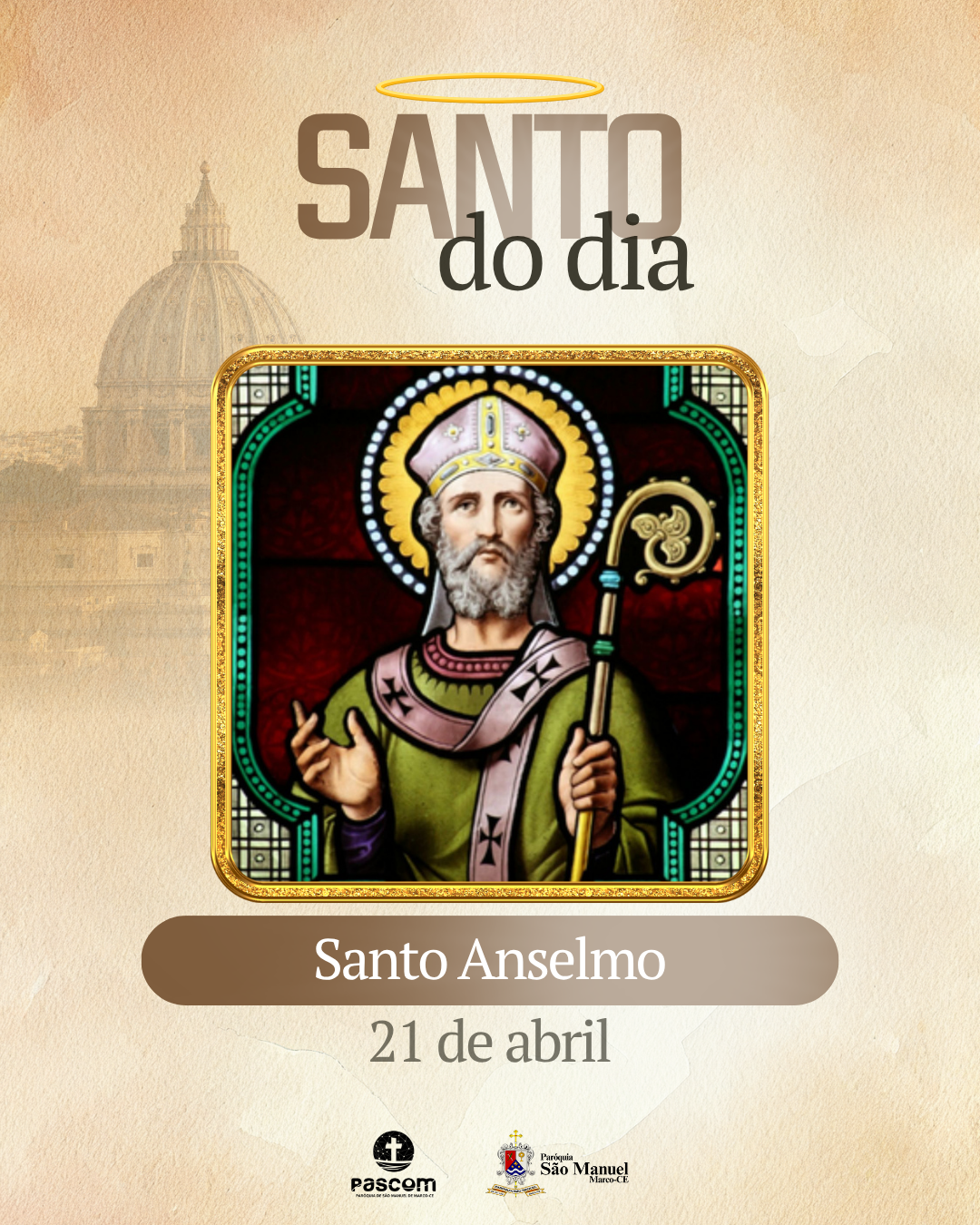 Santo Anselmo. Créditos: Paróquia São Manuel
